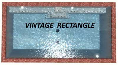 Swimming pool vintage rectangle